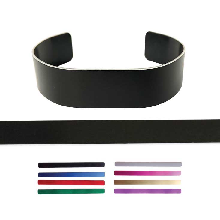 Cuff Bracelet Blanks - Anodized Aluminum - Sold in 7 lengths