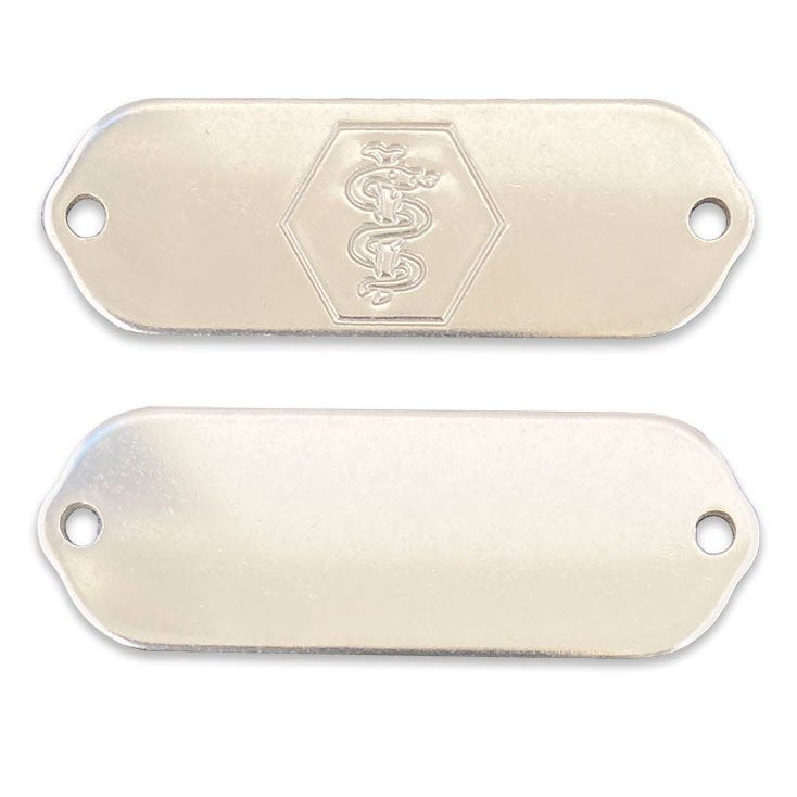 10pcs Medical Alert ID Emblem Bracelet Accessory Blank Plate Tag Can Be Engraved 