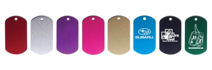 Anodized Aluminum Dog Tags - 1.5 mm thick - Various Colors