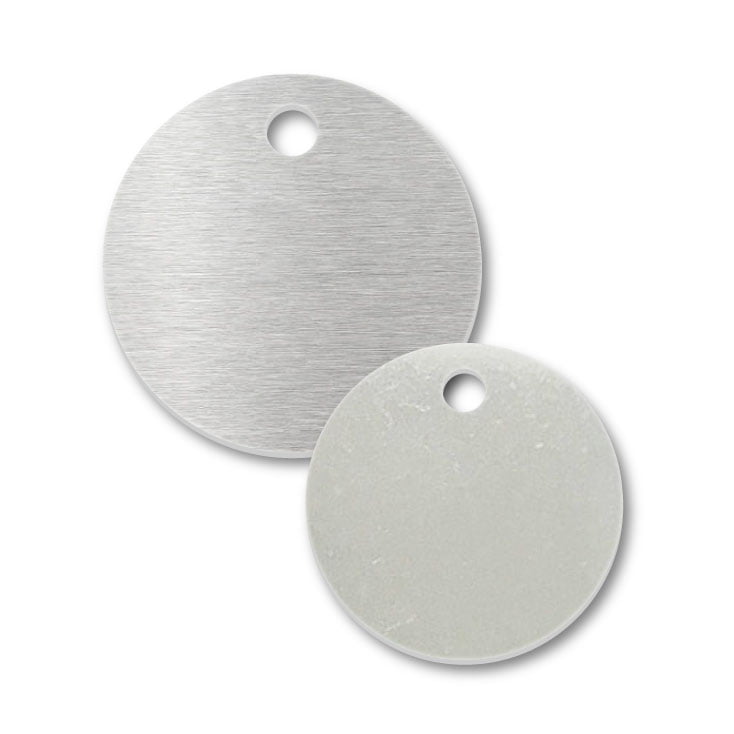 Blank Metal Tags 100 Tags Model 1098A 1-1/2" Round Aluminum 