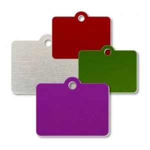 Square Stamping Blanks - Green Anodized Aluminum - 1 - 10 Tags - MT03