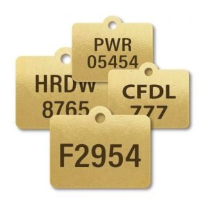 Brass Rectangle Tab Top Engraved Tags
