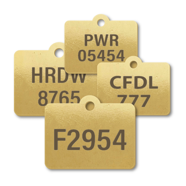 Brass Rectangle Tab Top Engraved Tags