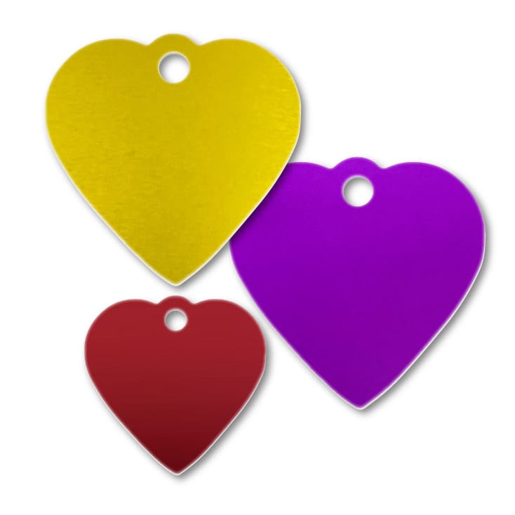Aluminum Heart with Top Tab Blank Tags 1 Aluminum Heart with Top Tab Blank Tags