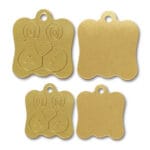 Brass Dog Face Shape Blank Tags