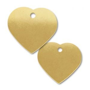 Brass Heart with Hole Through Blank Tags