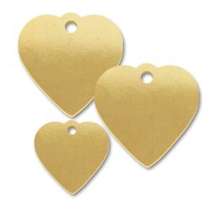 Brass Heart with Top Tab Blank Tags