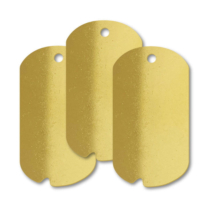 Brass Blank Notched Military Dog Tags