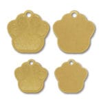 Brass Paw Print Shape Blank Tags