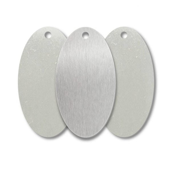 Stainless Steel Oval One Hole Blank Tags