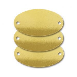 Brass Oval Two Holes Blank Tags