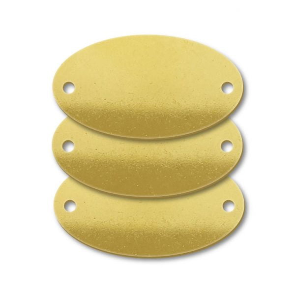 Brass Oval Two Holes Blank Tags