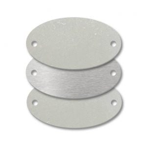 Stainless Steel Oval Two Holes Blank Tags