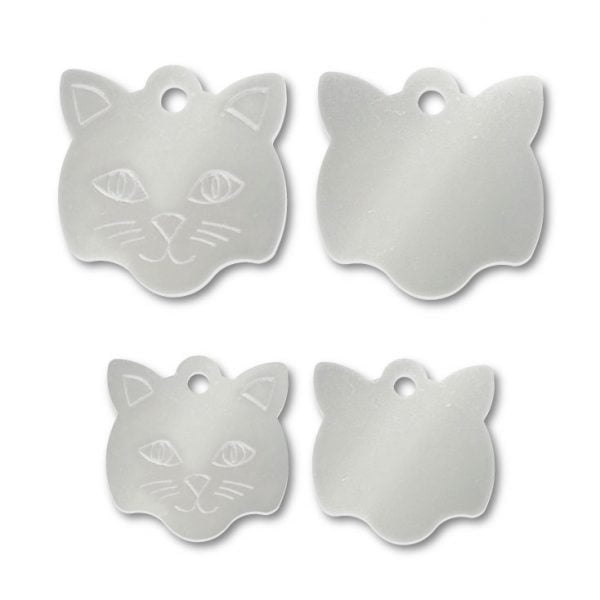 Stainless Steel Cat Face Shape Blank Tags