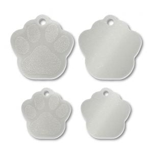 Stainless Steel Paw Print Shape Blank Tags