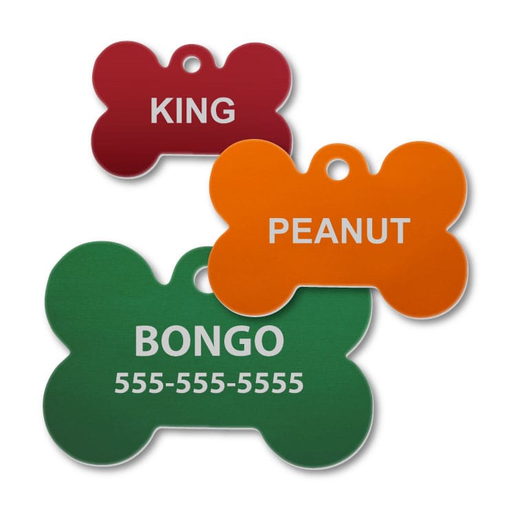Aluminum Dog Bone Shape Engraved Tags 1 Aluminum Dog Bone Shape Engraved Tags