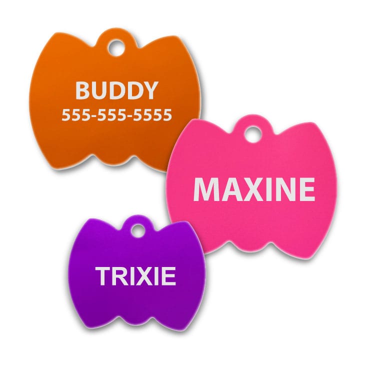 Aluminum Bow Tie Shape Engraved Tags 1 Aluminum Bow Tie Shape Engraved Tags