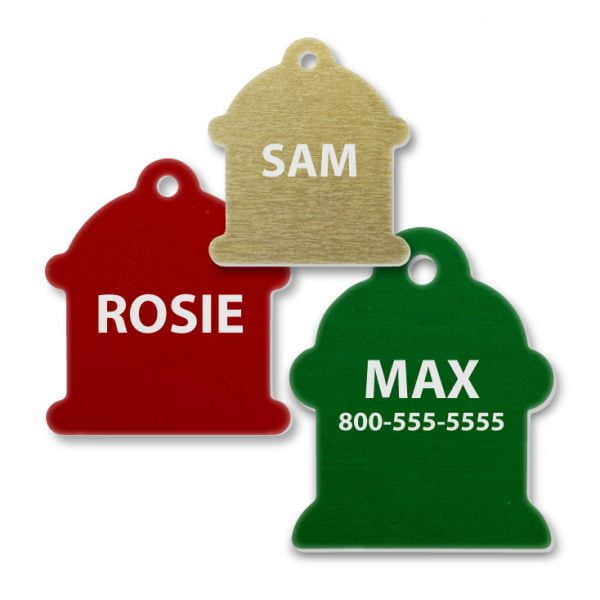 Aluminum Fire Hydrant Shape Engraved Tags