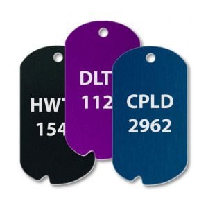 Aluminum Engraved Notched Military Dog Tags