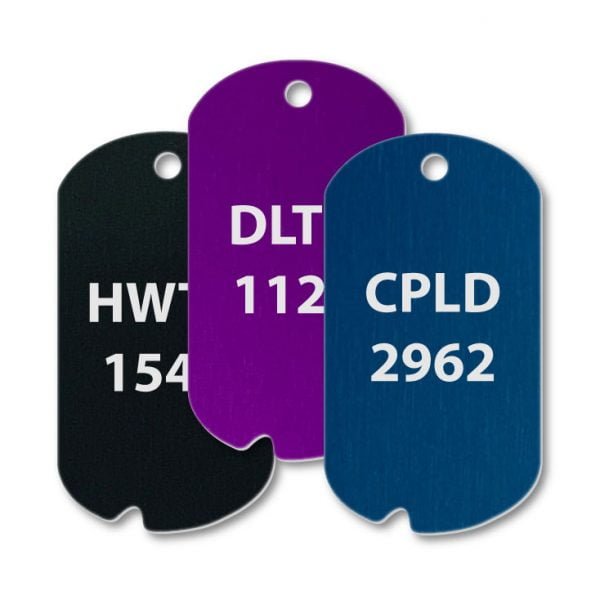 Aluminum Engraved Notched Military Dog Tags
