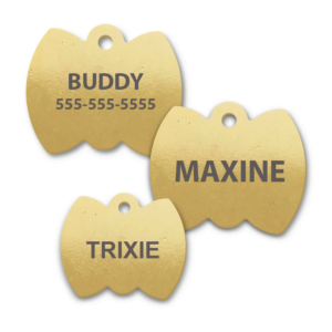 Brass Bow Tie Shape Engraved Tags