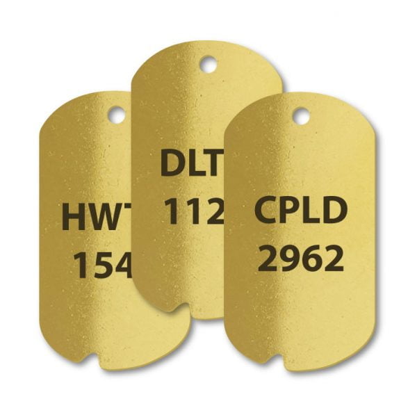 Brass Engraved Notched Military Dog Tags