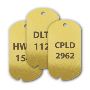 Brass Engraved Notched Military Dog Tags