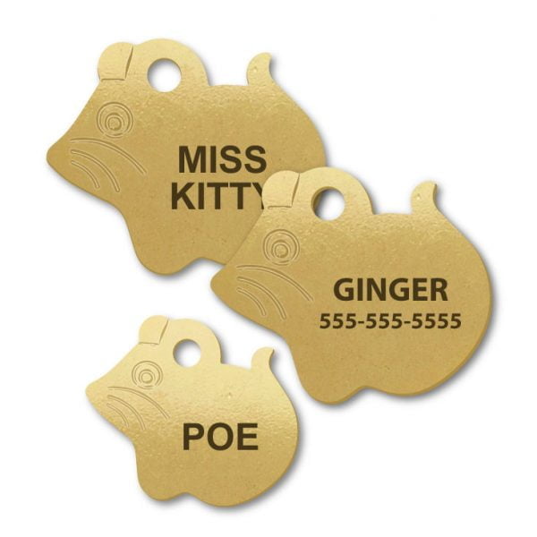 Brass Mouse Shape Engraved Tags