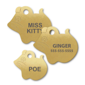 Brass Mouse Shape Engraved Tags