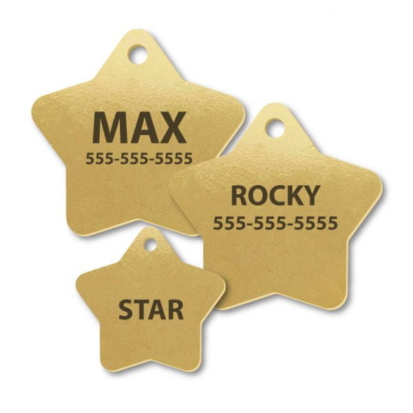 Brass Star Shape Engraved Tags