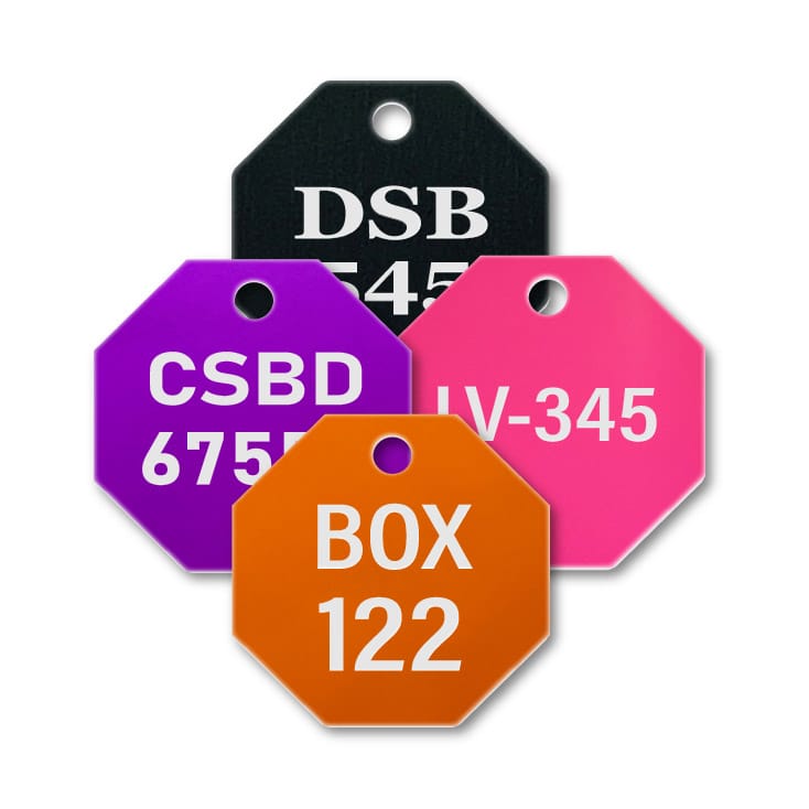 Aluminum Octagon Shape Engraved Tags 1 Aluminum Octagon Shape Engraved Tags