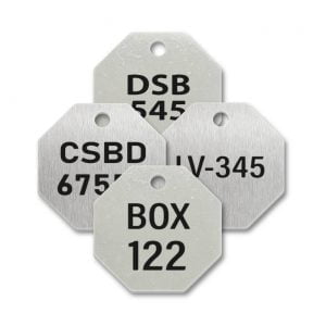Stainless Steel Octagon Shape Engraved Tags