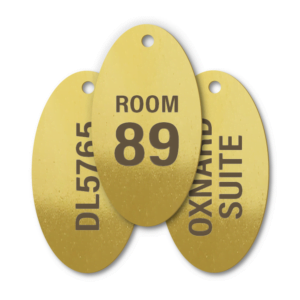 Brass Oval One Hole Engraved Tags