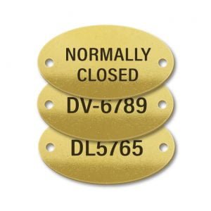 Brass Oval Two Holes Engraved Tags