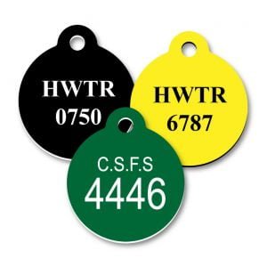 Engraved Plastic Round Tab Top Tags S11 S12