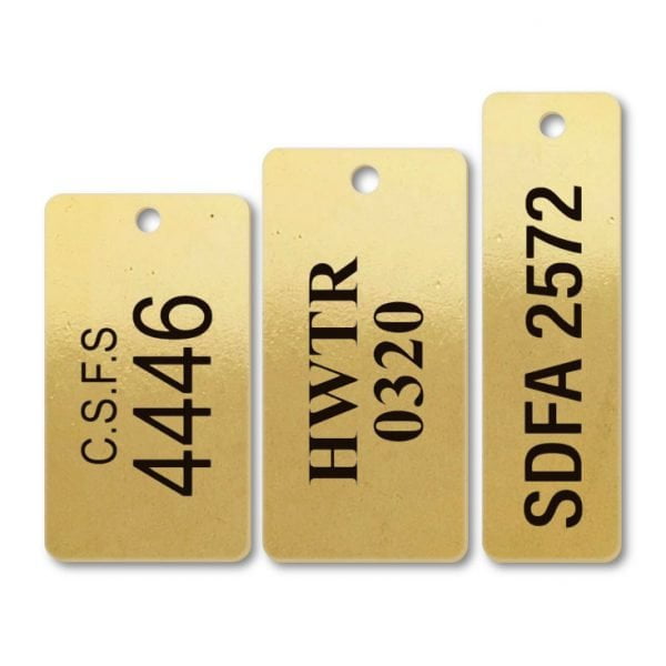 Brass Rectangular One Hole Engraved Tags