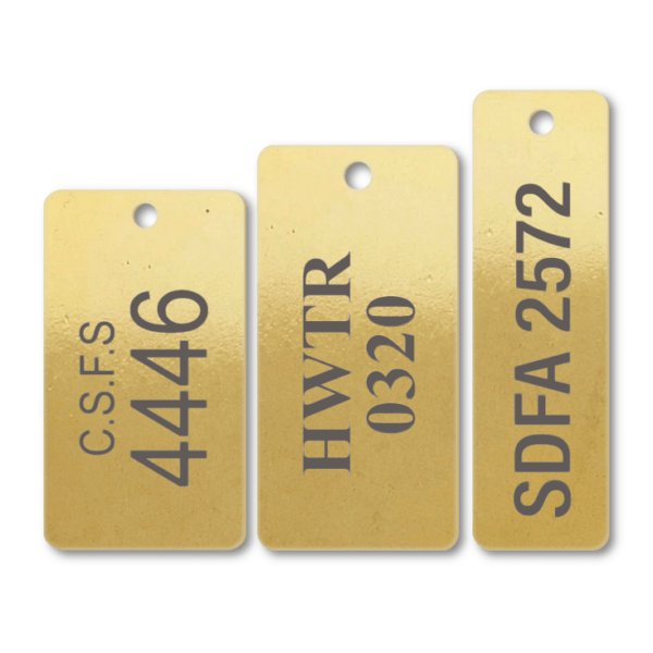 Brass Rectangular One Hole Engraved Tags