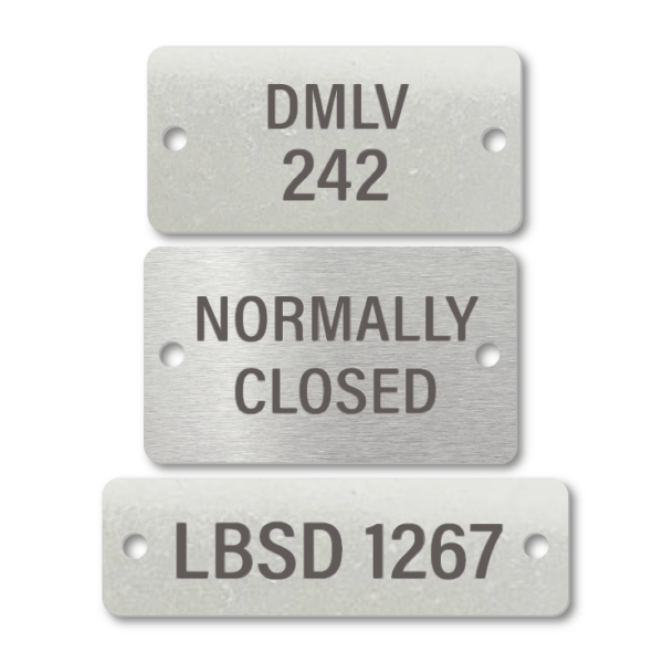 Stainless Steel Rectangular Two Holes Engraved Tags