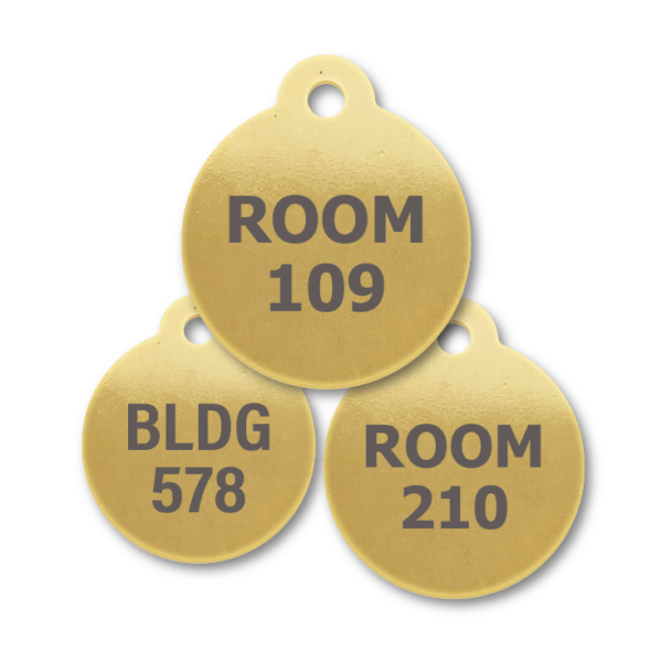Brass Round Tab Top Engraved Tags