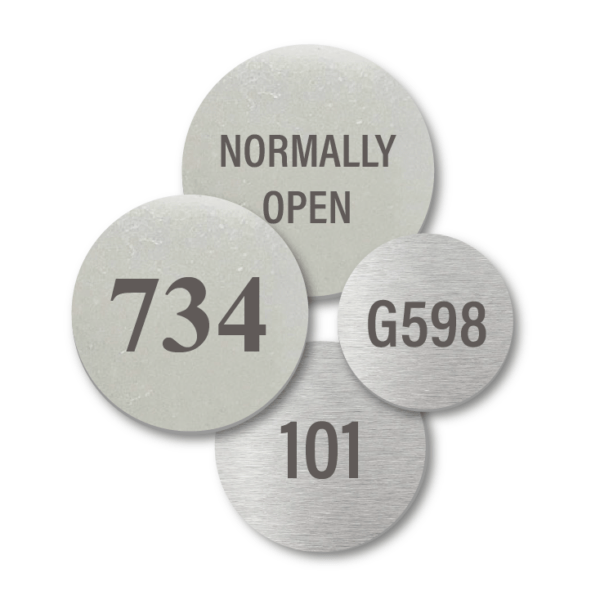 Stainless Steel Engraved Round Tags with No Holes