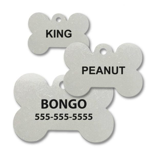 Stainless Steel Dog Bone Shape Engraved Tags