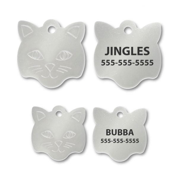 Stainless Steel Cat Face Shape Engraved Tags