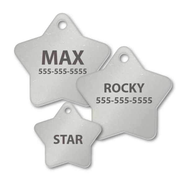 Stainless Steel Star Shape Engraved Tags