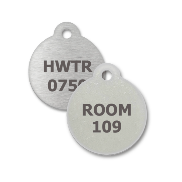 Stainless Steel Round Tab Top Engraved Tags