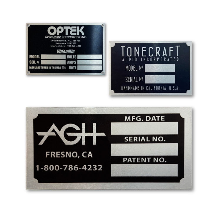 Custom Aluminium Identification Plate Serial Number With Or Without Fixing Holes 