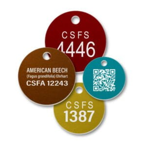 Aluminum Round Engraved Tree Tags