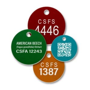 Aluminum Round Engraved Tree Tags