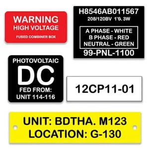 Electrical Panel Phenolic Labels