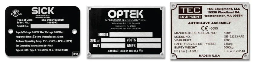 Aircraft Data Plate Tags For Sale - Quick Ordering