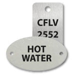 Engraved Stainless Steel Valve Tags Stock Sizes